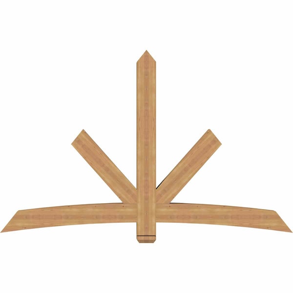 Ekena Millwork Alberta Smooth Timber Gable Bracket, Western Red Cedar, 84"W x 53"H x 5 1/2"D x 5 1/2"F, 15/12 Pitch GBW084X53X0606ALB00SWR - main